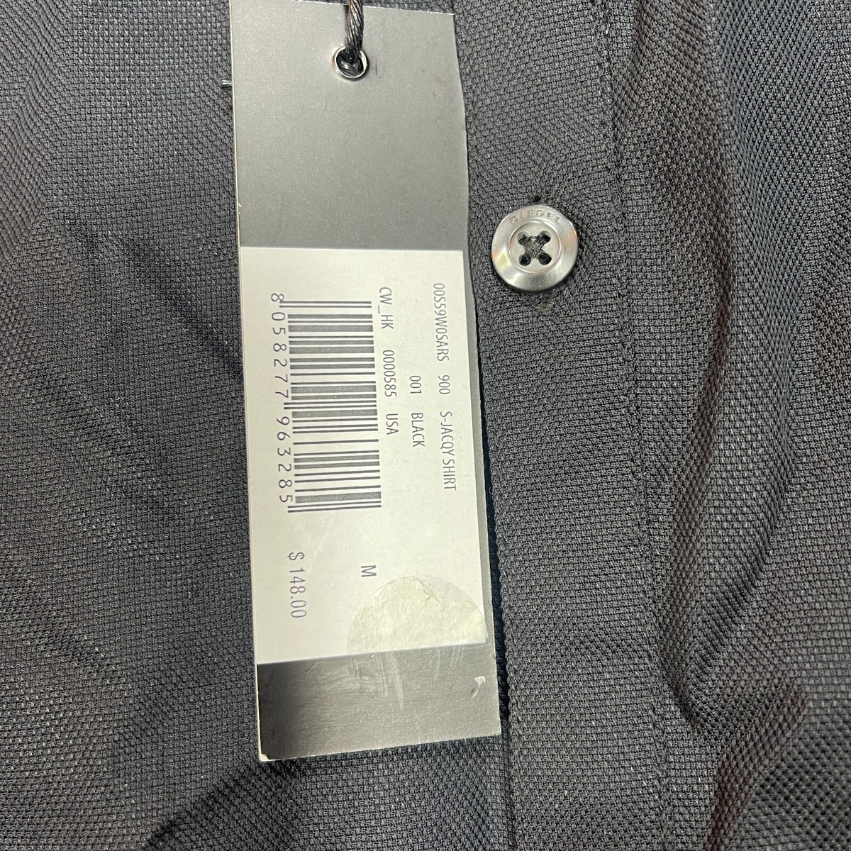 NWT DIESEL D78 Shirt Medium Black S-Jacqy Button Up Long