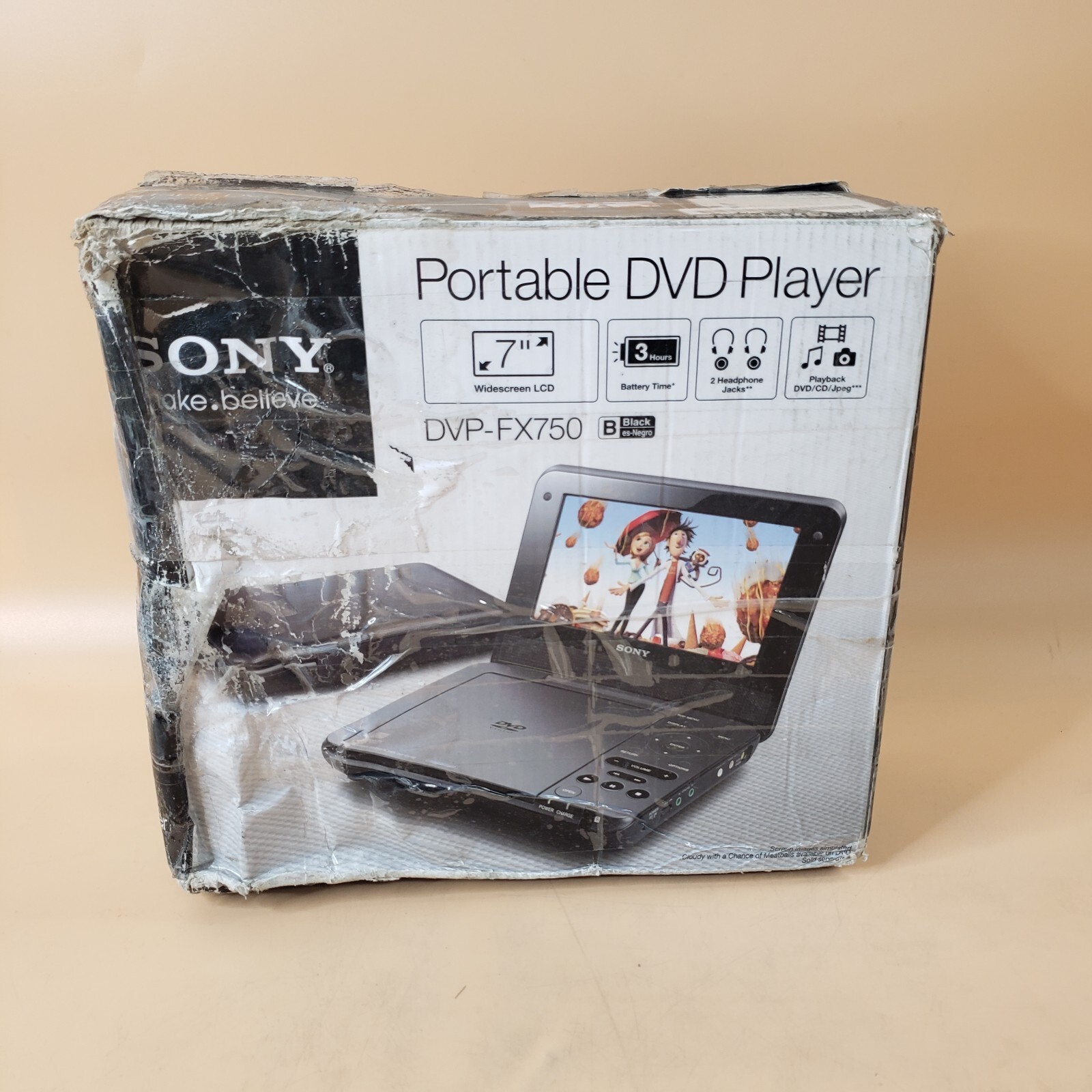 Sony DVPFX750 Portable CD / DVD Player 7” Screen, Black w/ AC