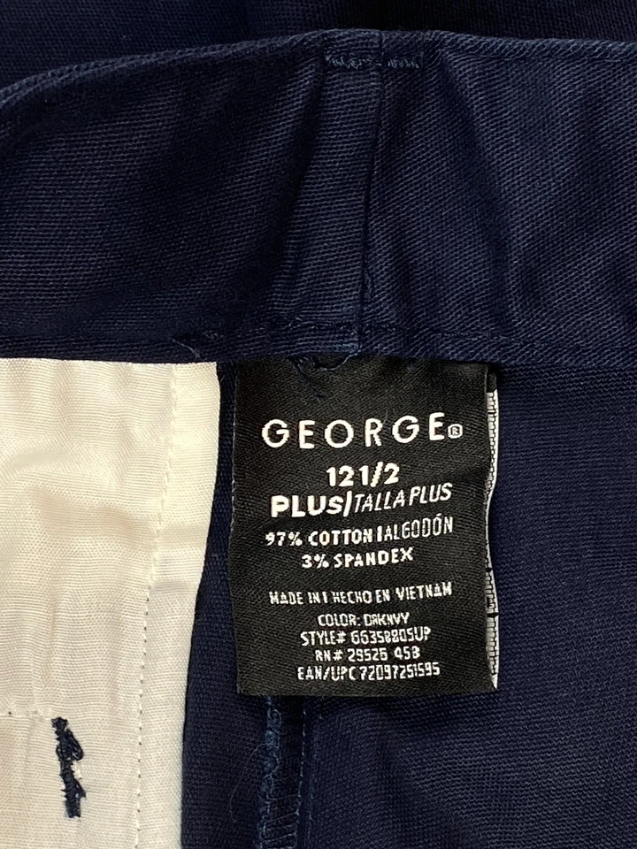 George Pantalón Frente Plano Uniforme Escolar Niña Azul Marino Oscuro 12 1/2 Plus Juego de 6 Foto 4 de 4