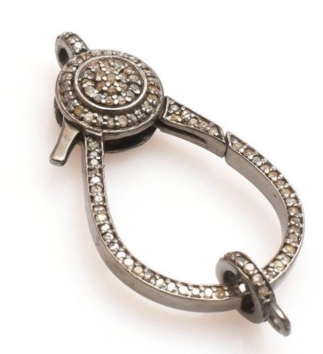 925 Silver Pave Diamond Clasp,Silver Clasp,Pave Diamond Lobster