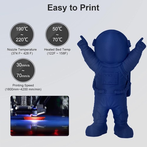 1 kg/rollo GEEETECH filamento mate PLA azul marino 1,75 mm consumibles para impresora 3D - Imagen 8 de 11