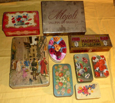 SCATOLA IN LATTA SPLENDIDO LOTTO DI VECCHIE SCATOLE IN LATTA