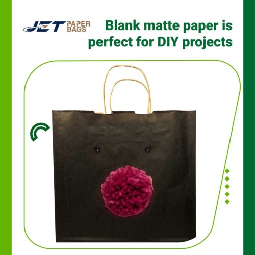 Black Kraft Paper Shopping Bags 12x5x16H - Durable & Stylish - Eco-Friendly - Picture 5 of 9