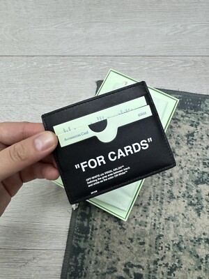 off white black card holder