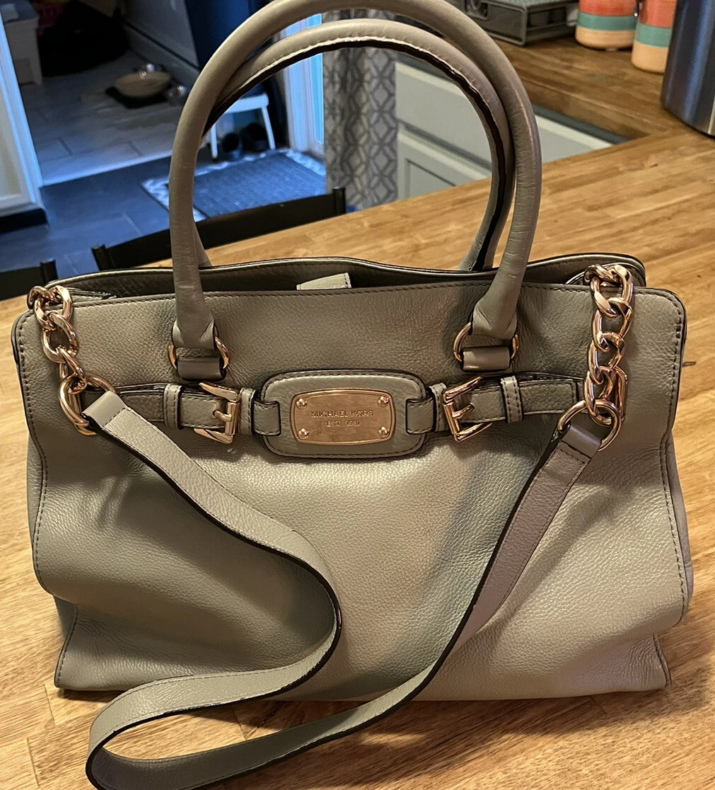  Michael Kors Hamilton Saffiano Leather E/w Satchel PEANUT :  Clothing, Shoes & Jewelry