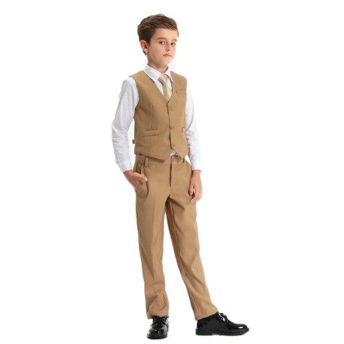 Suits Boys Kids Wedding Outfit Party Flower Formal Birthday Costume Clothes 5PCS - Picture 4 of 20