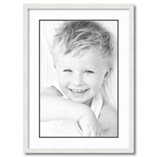 ArtToFrames Matted 20x28 White Picture Frame with 2" Double Mat, 16x24 Opening