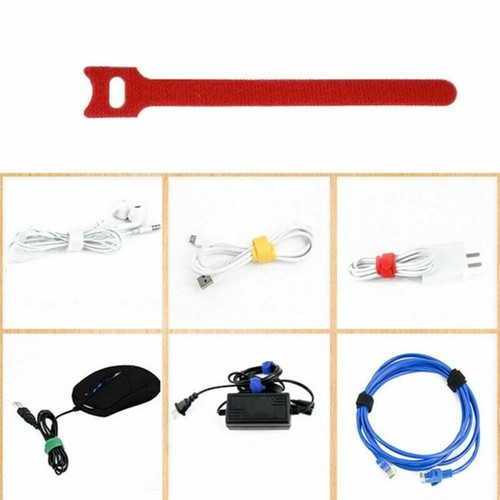 50 pcs Reusable Strap Organizer Cable Cord Wire Wrap Tie Tidy Straps Adjustable - Afbeelding 7 van 12