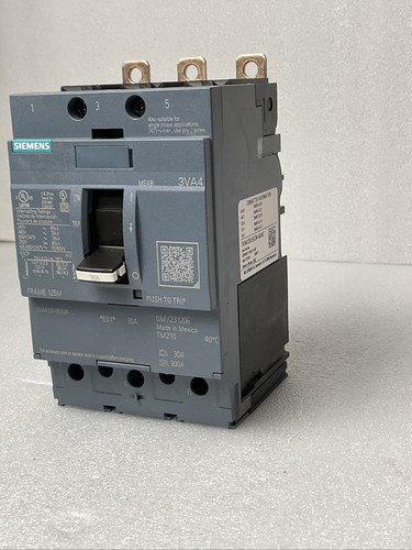 SIEMENS 3VA4130-5ED34-0AA0 3P 30A, BOLT-ON MOLDED CASE CIRCUIT BREAKER, NEW!! - Picture 4 of 6