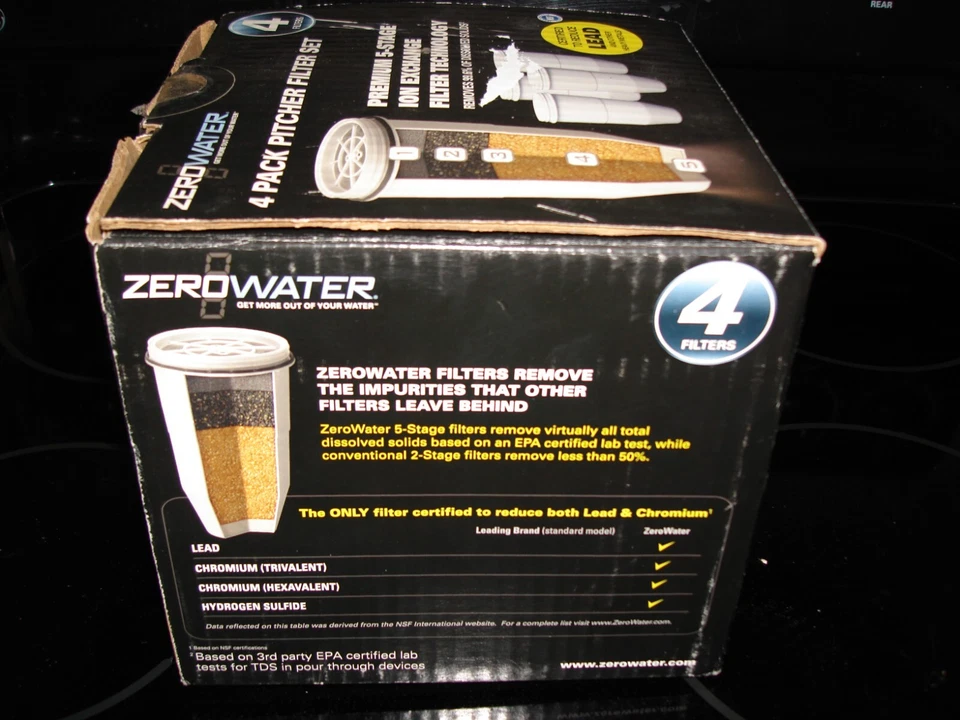 NEW AUTHENTIC Zero Water Replacement Water Filter Cartridges 4 Pack - Image 4 of 4
