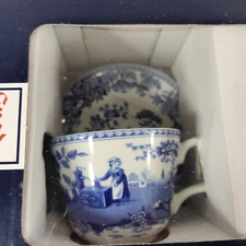 SPODE The Blue Room Collection Girl At The Well Tea Cup And Saucer NEW Q1/08