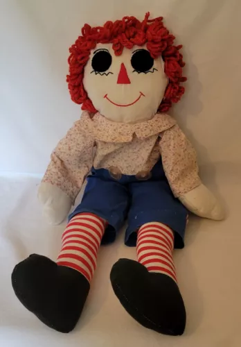 Vintage Handmade Raggedy Andy Doll 25"