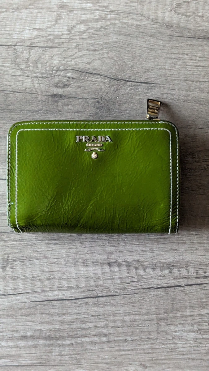 Prada green cheap wallet