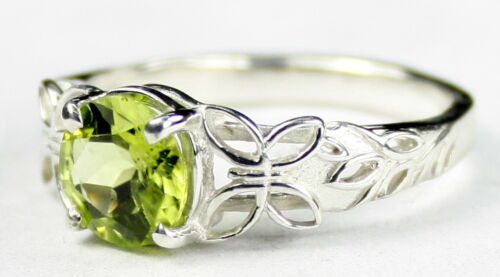 Peridot, 925 Sterling Silver Ladies Butterfly Filigree Ring, SR292-Handmade - Picture 2 of 5