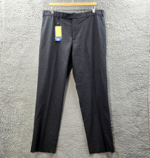 New Biz Collection Mens Dress Pants Size 102 Charcoal Grey Flat Front Straight