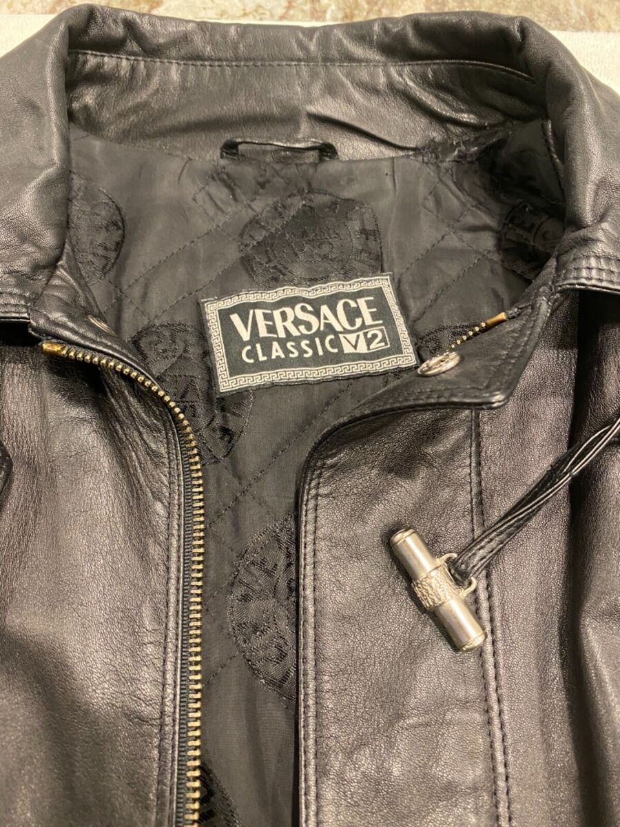 Versace Classic V2 Vintage Leather Stadium Coat | eBay Versace Classic V2 Vintage Leather Stadium Coat | eBay