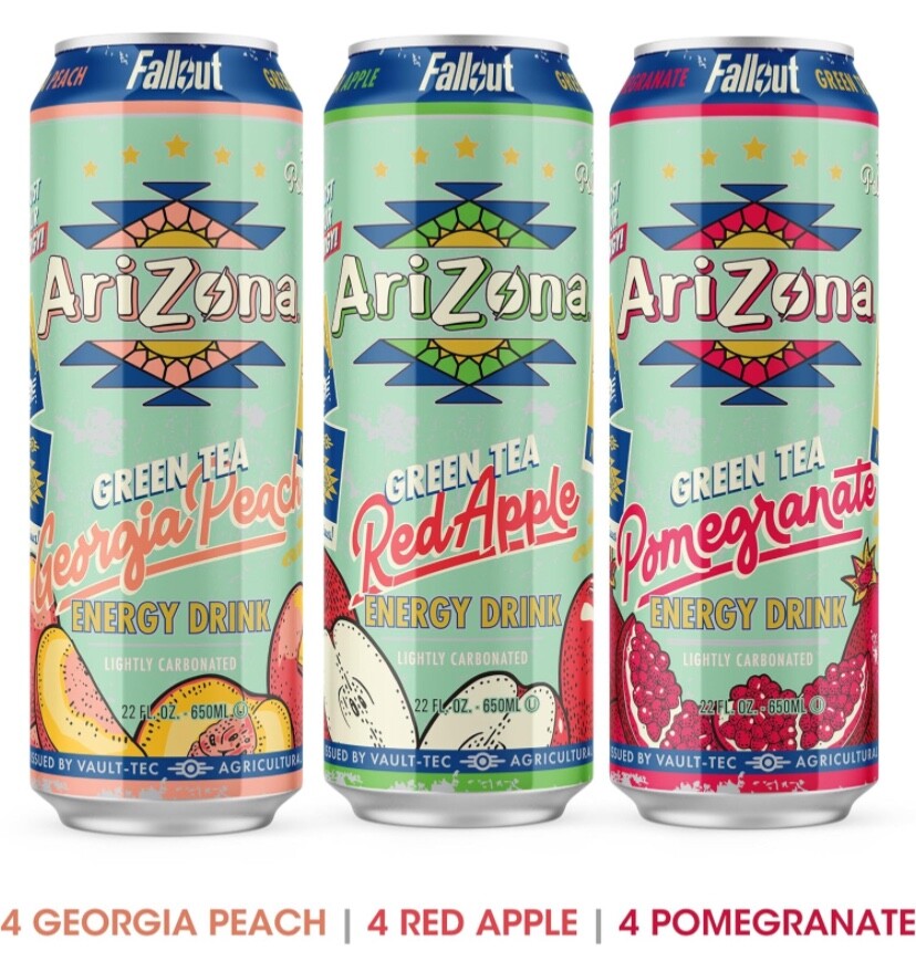 LIMITED Arizona X Fallout Iced Green Tea Energy Drink 12 Pack 22