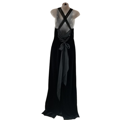 Alex Evenings ärmelloses Maxikleid schwarz Damengröße 8 M Samt überkreuzter Rücken - Bild 2 von 16