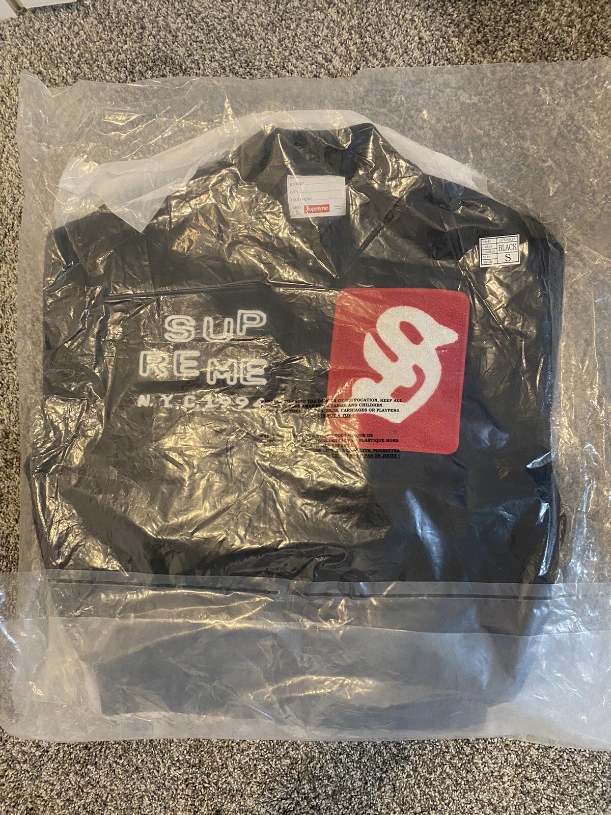 Veste universitaire touristique Supreme CPFM taille petite plante de cactus noir à la main !