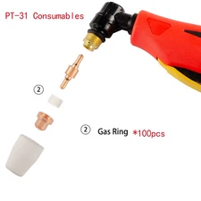 100pcs PT-31 Air Plasma Cutting Tips Gas Swirl Fit LGK40 CUT-40 CUT-50D