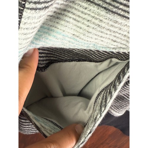 Ivivva by Lululemon Zip Up Scuba Hoodie Jacket Striped Kids Mint Black Youth 12 - Picture 5 of 10