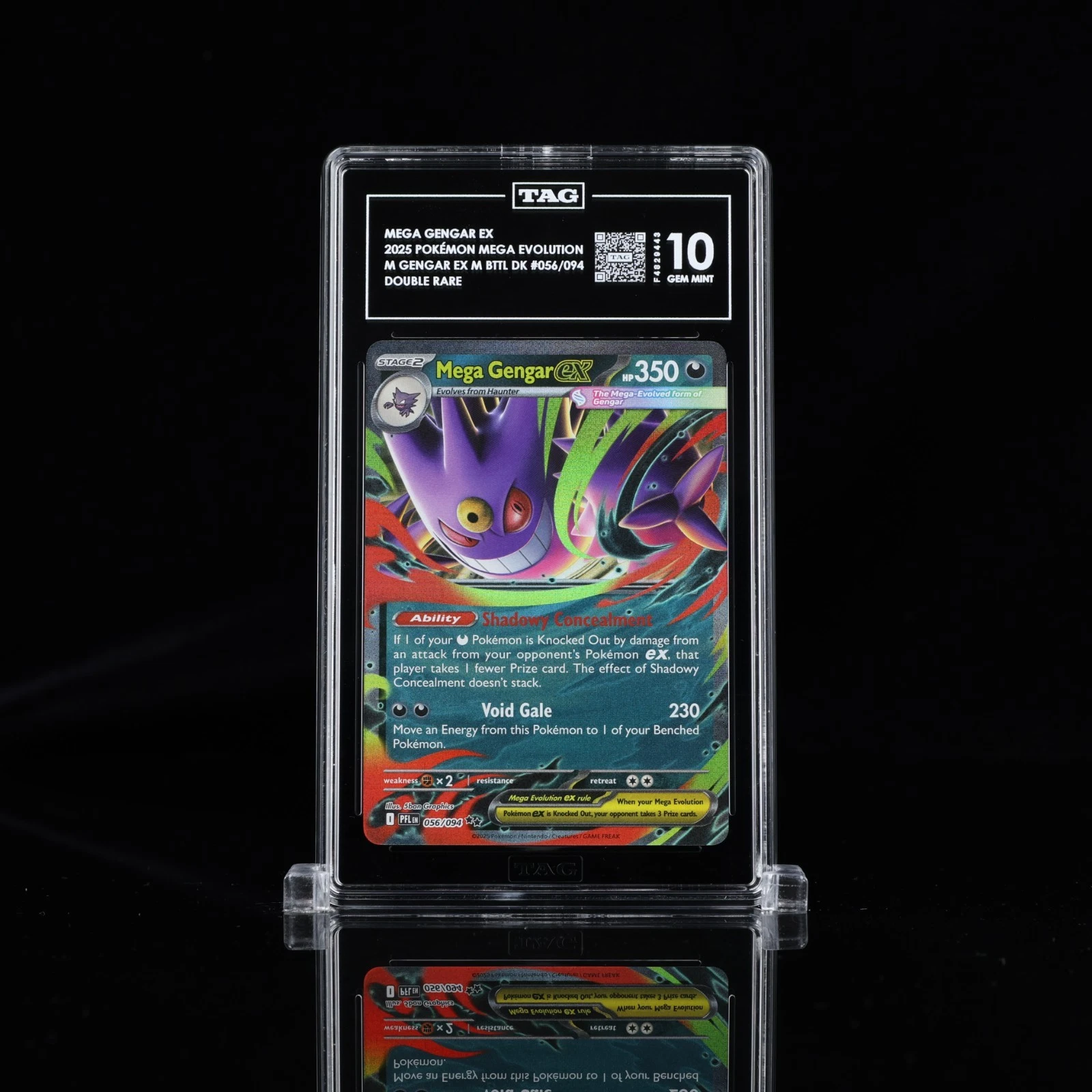Pokemon Mega Gengar ex 056/094 Me02: Phantasmal Flames Holo TAG 10 GEM MINT