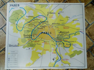 ANCIENNE AFFICHE SCOLAIRE   PARIS- LA REGION PARISIENNE - Photo 1/4