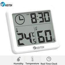 Digital Clock with Temperature Humidity Display Desk Wall Alarm Clock UK