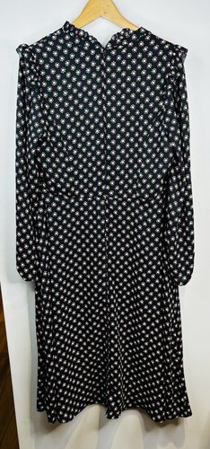 Review Floral Midi Dress Size 14 Long Sleeve Ruffles Neck Tie Dots RRP$269 - Picture 10 of 12