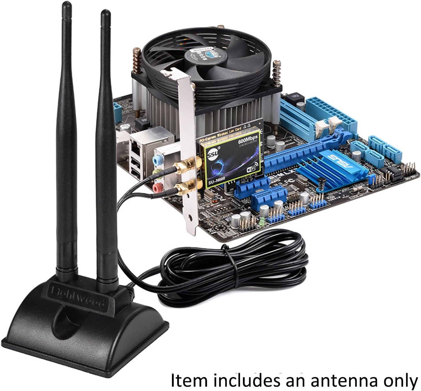 Eightwood Wifi Antenna with RP-SMA Male Connector, 2.4Ghz 5Ghz Dual Band Antenna