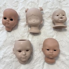 Lot Of 5 Vintage Doll Bisque Porcelain Heads. 6