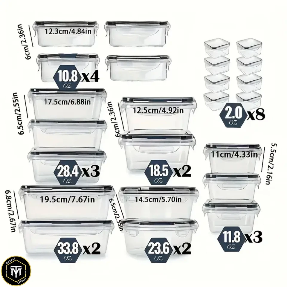 24pcs Food Storage Containers Set Kitchen Organizers Leakproof BPA Free - Image 2 of 4