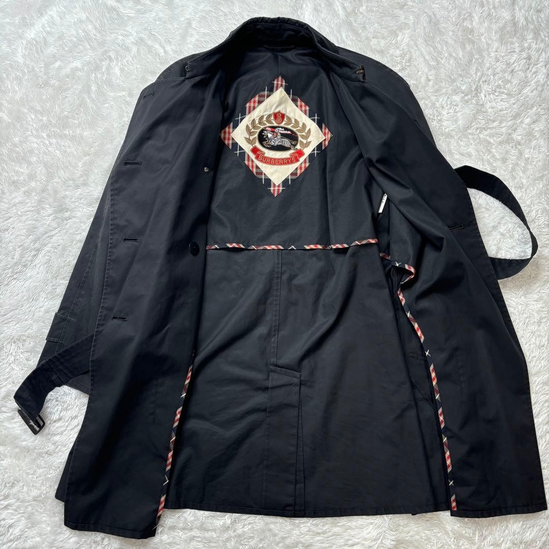 Vintage Burberrys Trench Coat Black Mid 9AR US S From Japan thumbnail 6