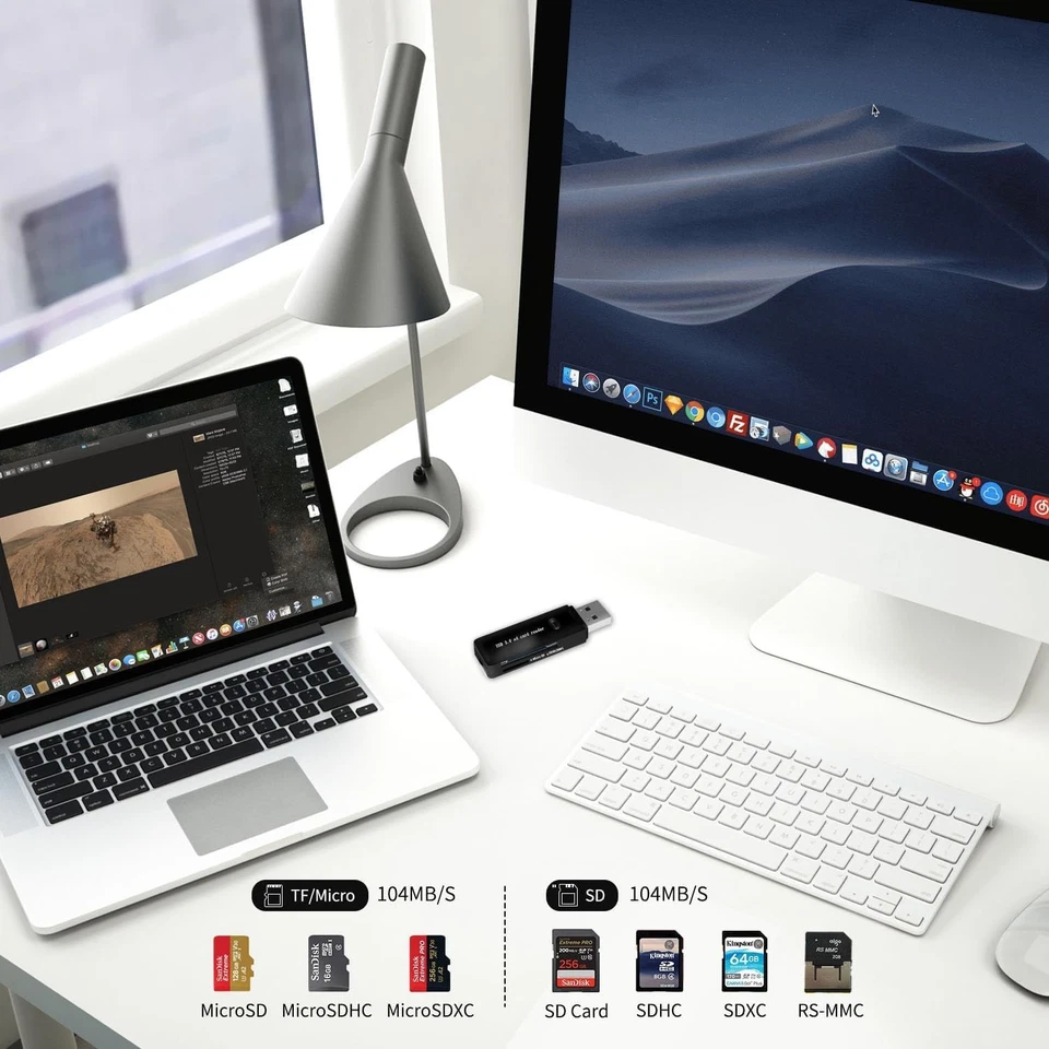 USB 3.0 SD/TF Card Reader - High-Speed Multi Memory Black  - Image 2 of 4