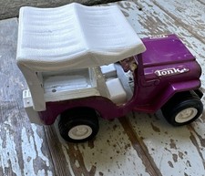 Vintage 6" Tonka Pressed Steel JEEP DISPATCH With Top Cover Purple Color 1970's