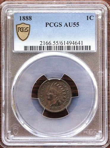 1888 INDIAN HEAD CENT PCGS AU55 1C PENNY
