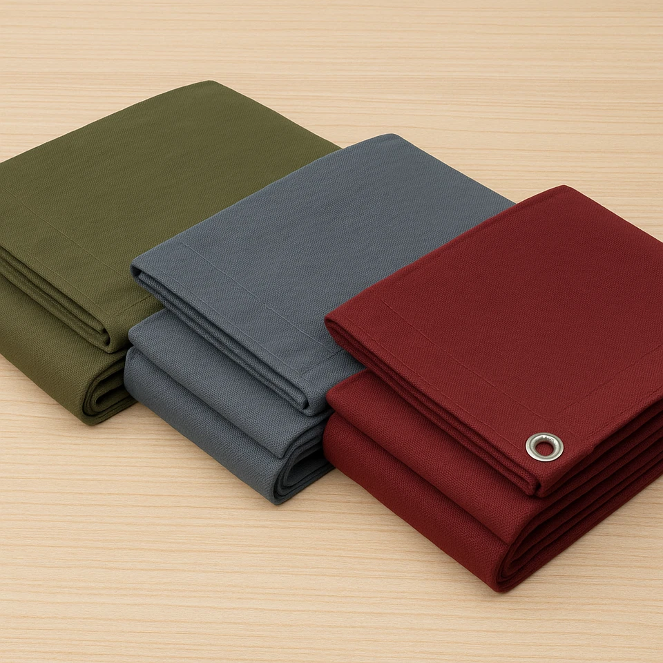 Army Canvas Heavy Duty Cotton Tarpaulin Cover Boat Log Store Roofing Sheet UK - Image 2 of 3