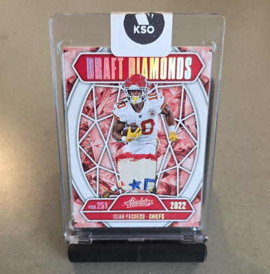Panini 2022 Absolute Draft Diamonds Isiah Pacheco Chiefs Memorabilia Patch #251