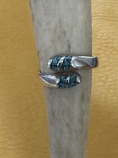 Vintage Native American Sterling Silver Blue Turquoise Ring Sz. 5.25 Navajo