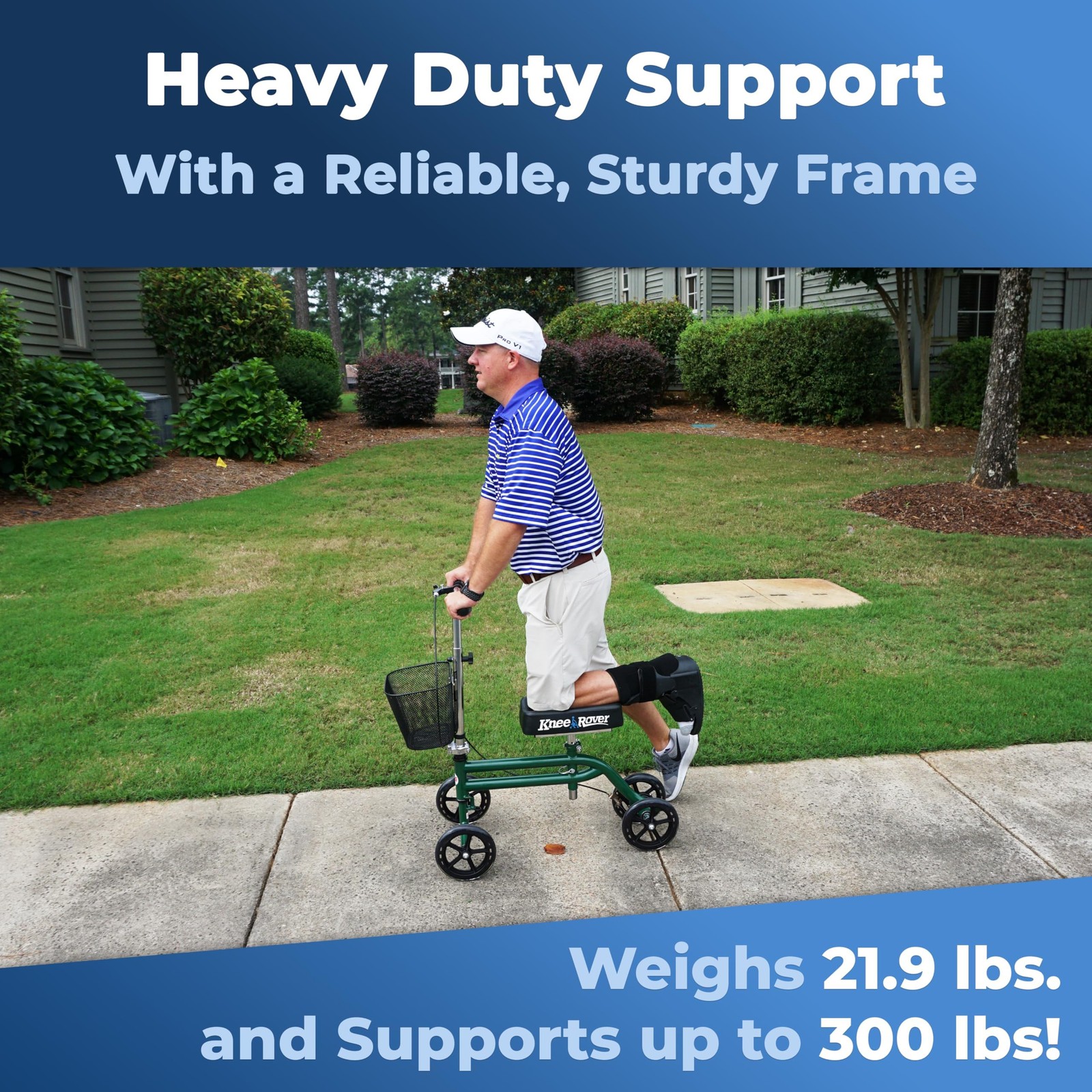 KneeRover Steerable Knee Scooter Knee Walker for Adults for Foot Surgery, Bro...