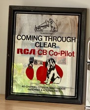 Vintage RCA CB Co-Pilot Mirror Sign Nipper Dog Advertising 1970s Wall Art
