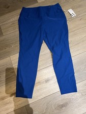 Worthington Pull-On Wrinkle Free Pants Womens 12P Blue Elastic Waist Stretch