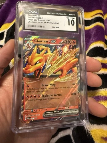 2024 POKEMON SVP EN-SV BLACK STAR PROMO #161 CHARIZARD EX CGC 10
