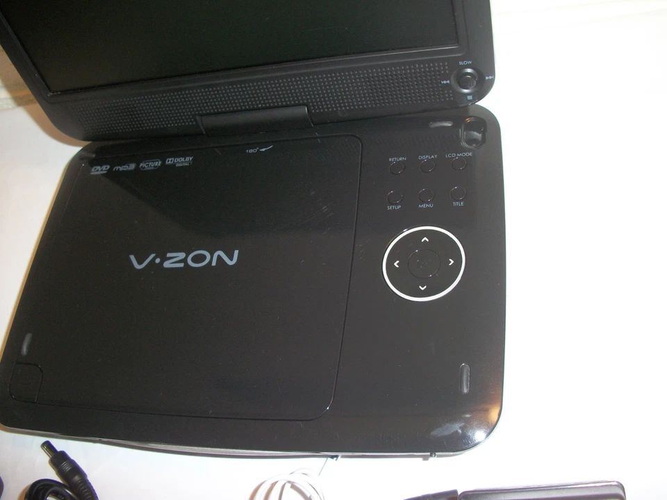 Coby V-ZON TF-DVD9109 Portable DVD Player 9" Swivel Widescreen LCD w Accessories - Image 4 of 4
