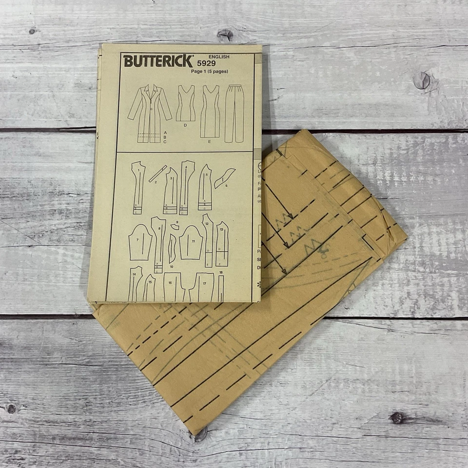 Butterick 5929 Sewing Pattern Dress Top Jacket Pants Wardrobe Size 14-18 UNCUT - Image 3 of 4