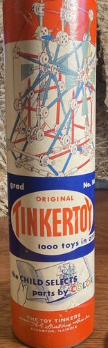The Original Tinkertoy Vintage Education Creative Ages 3-up Colorsafe No -Lid - Picture 1 of 13