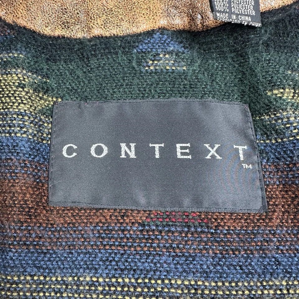 Chaqueta Bomber De Colección Context Cuero M Envejecida Azteca Forrada Suroeste Foto 2 de 4