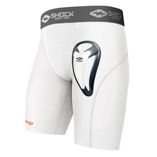 Shock Doctor Mens Core Compression Short w/Bio-Flex Cup - White - XXL