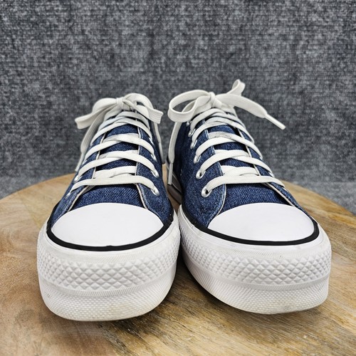 Converse Chuck Taylor All Star Womens Size 9.5 Blue Denim Platform Shoes - Picture 6 of 14