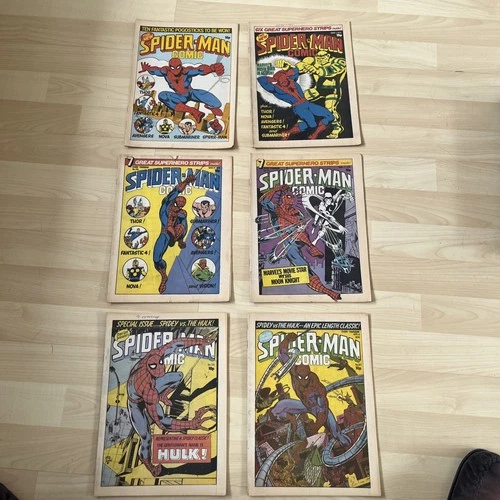 Spider-Man Comic Bundle #312 - 317 (1979) Vintage Marvel U.K. Weekly